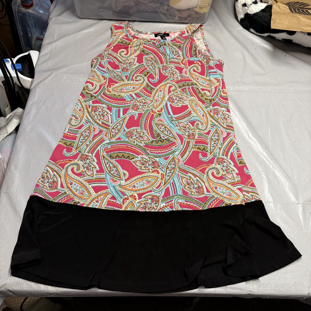 Ronni Nicole Paisley Shift Dress Womens L Colorblock